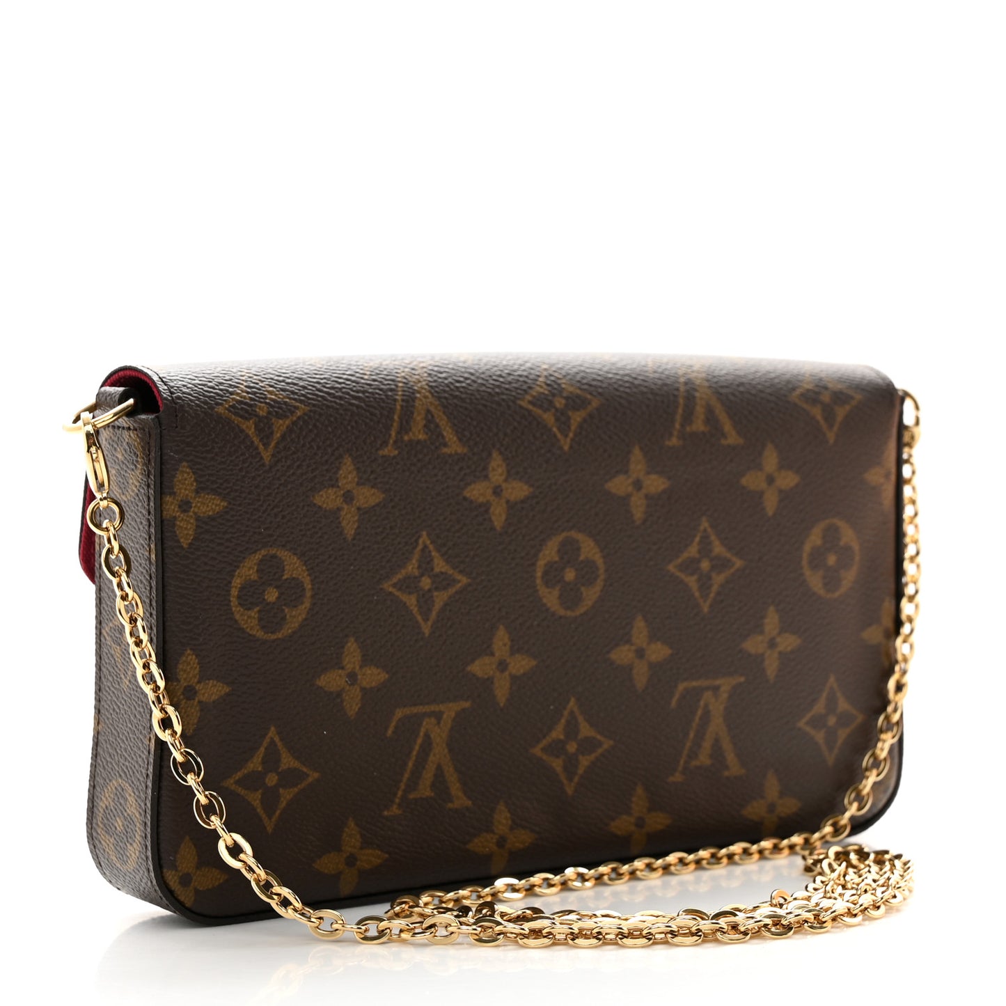 Monogram Pochette Felicie Chain Wallet Fuchsia
