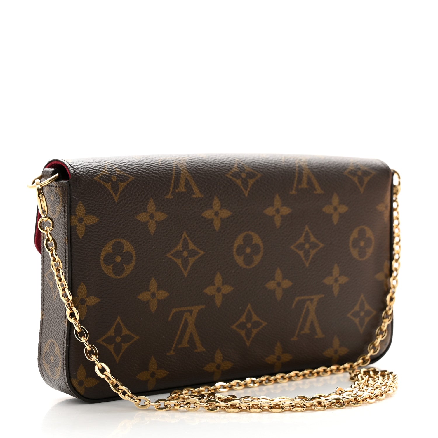 Louis Vuitton Monogram Pochette Felicie Chain Wallet Fuchsia 4 of 11