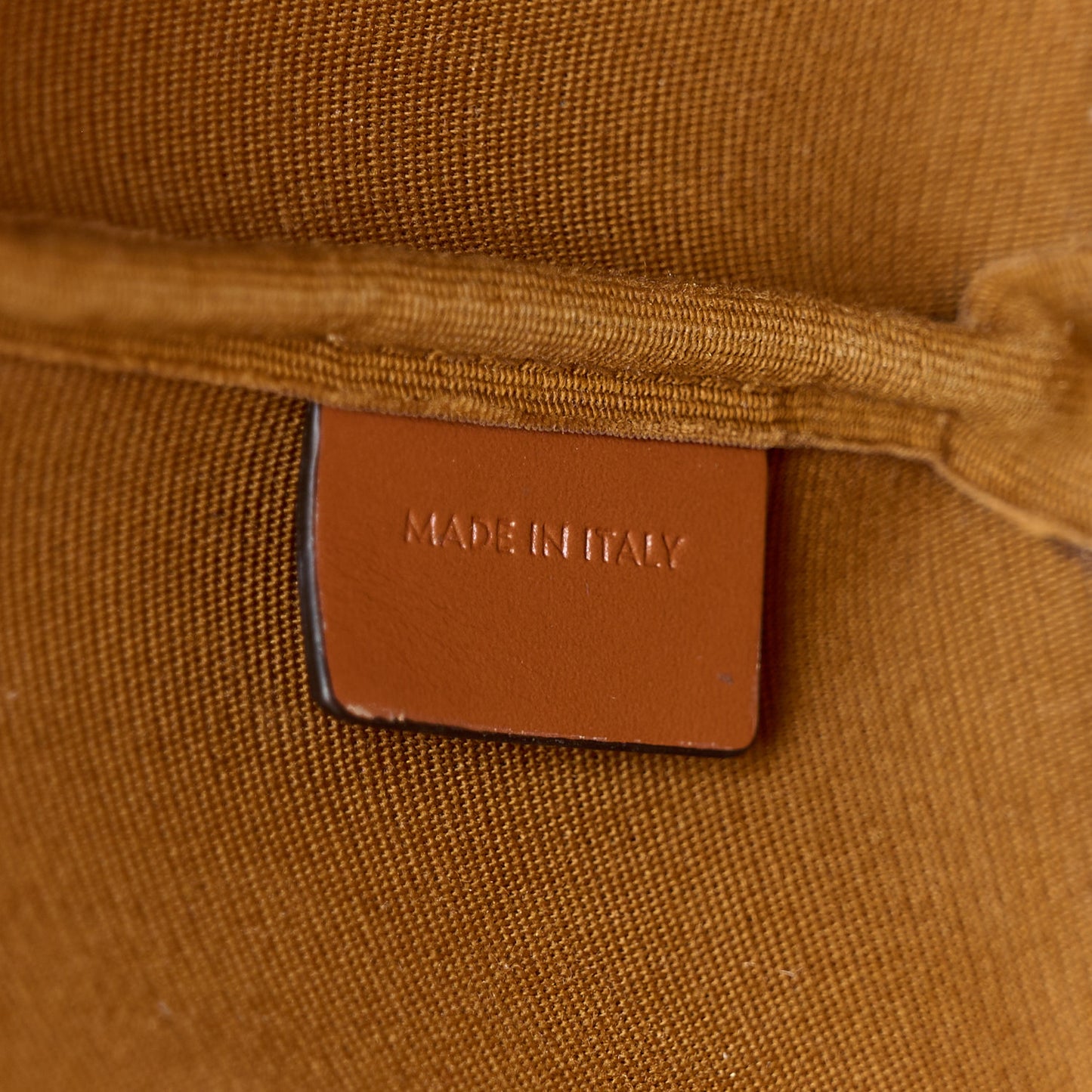 Triomphe Canvas Calfskin Small Bucket Bag Tan