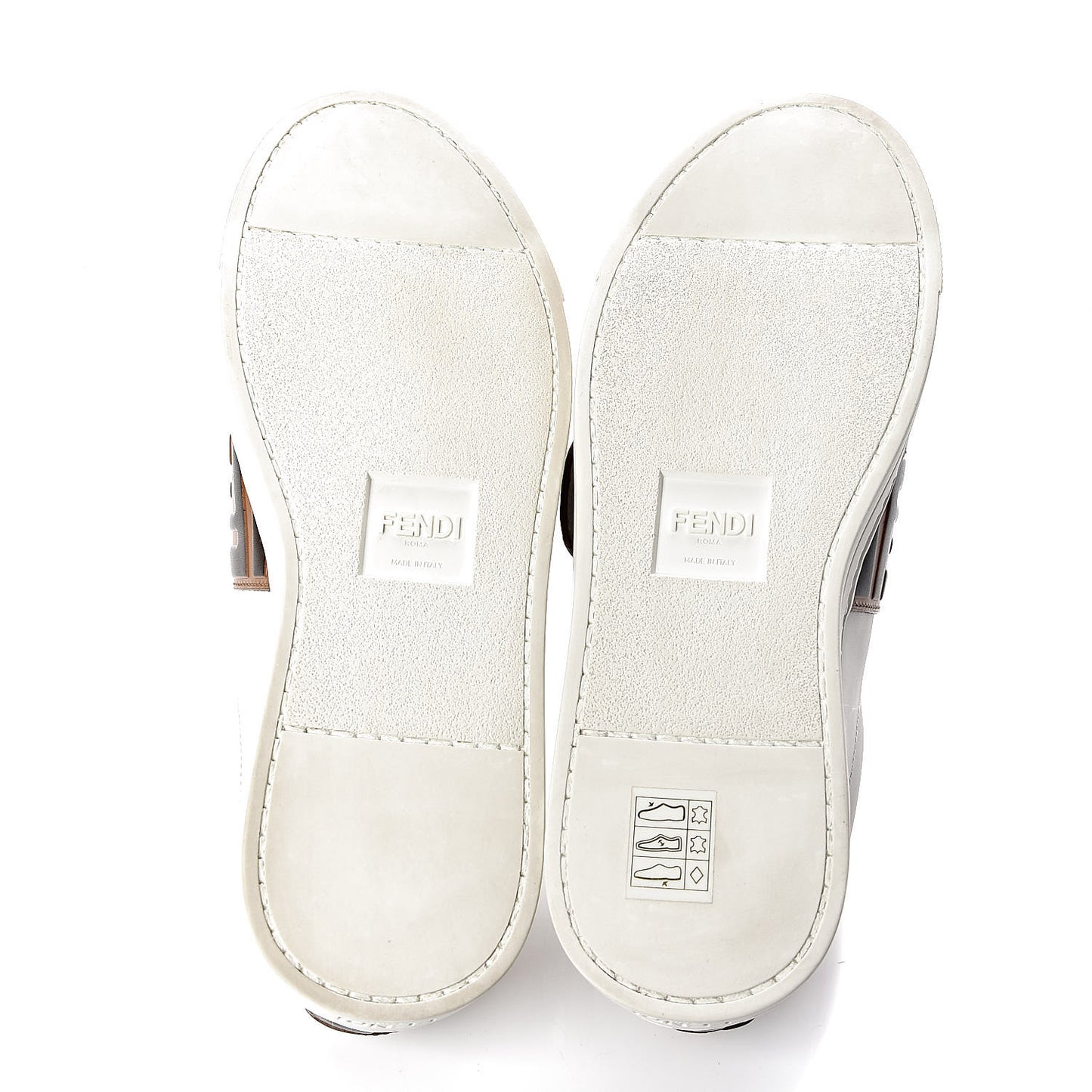 Vitello FF Embossed Pearland Slip On Sneakers 37 White Tobacco Moro