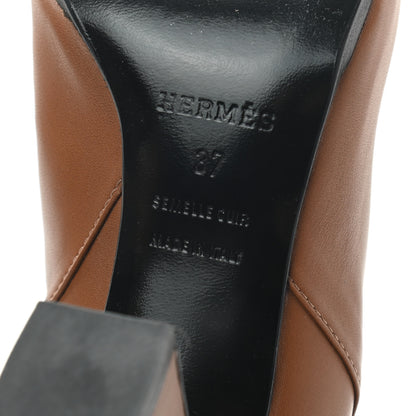 Hermes Calfskin Joueuse Ankle Boots 37 Camel 6 of 9