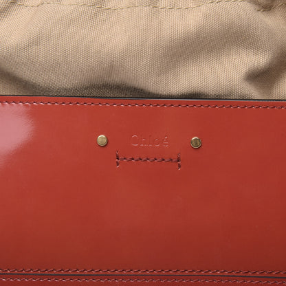 Chloe Patent Calfskin Small Roy Bucket Bag Earthy Red 8 of 11