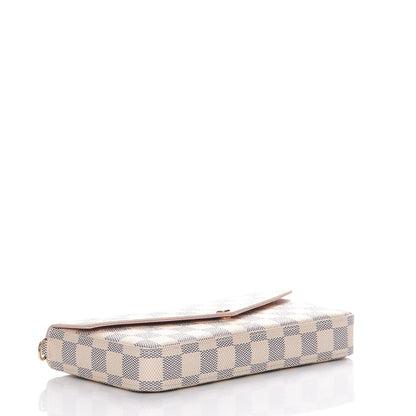 Louis Vuitton Damier Azur Pochette Felicie Chain Wallet Rose Ballerine 4 of 8