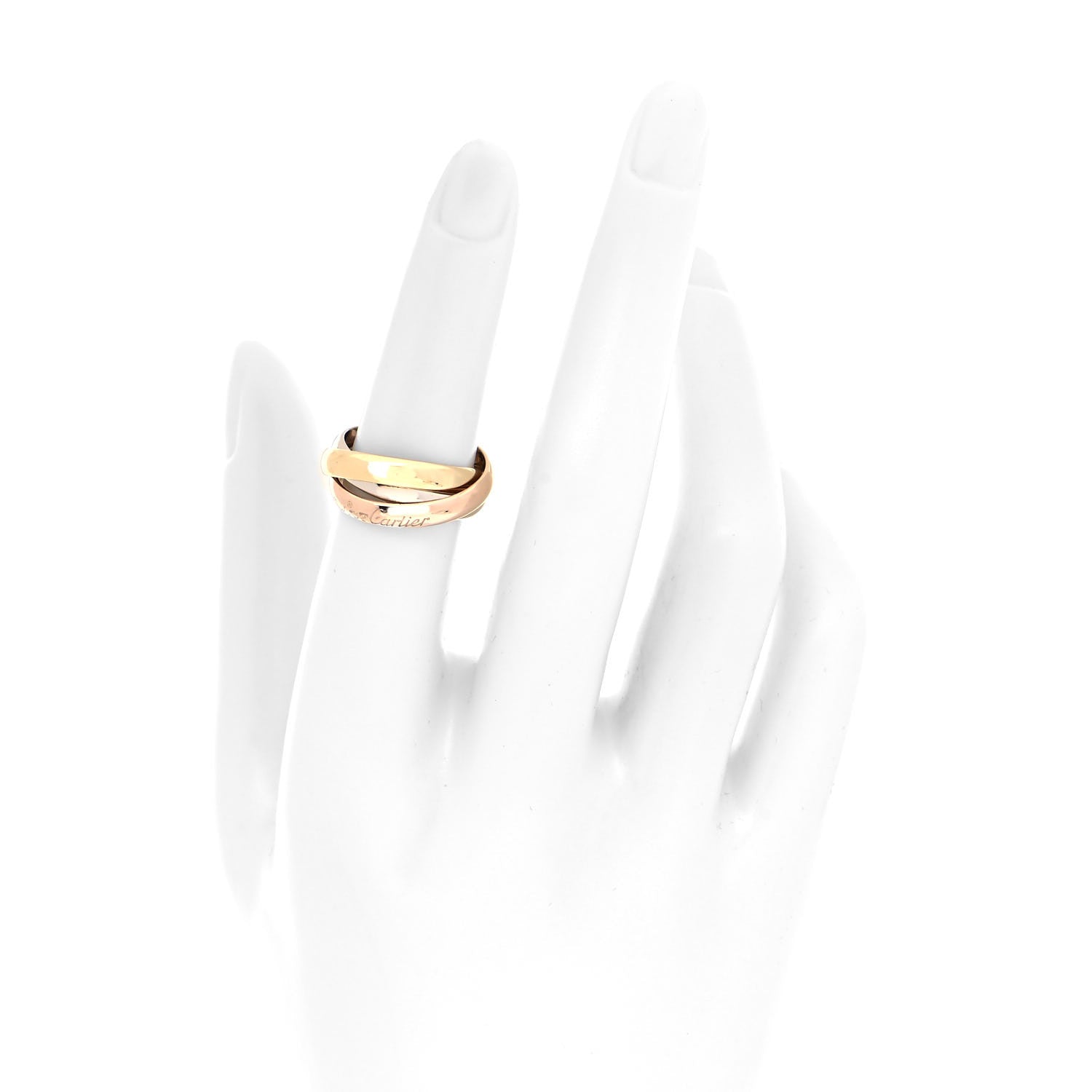 Cartier 18K Pink Yellow White Gold Classic Les Must De Cartier Trinity Ring 51 5.75 2 of 5