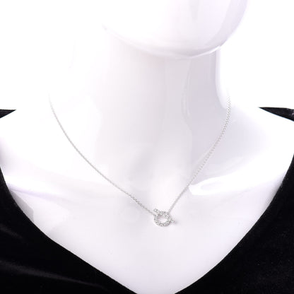 Hermes 18K White Gold Diamond Finesse Pendant Necklace 2 of 6