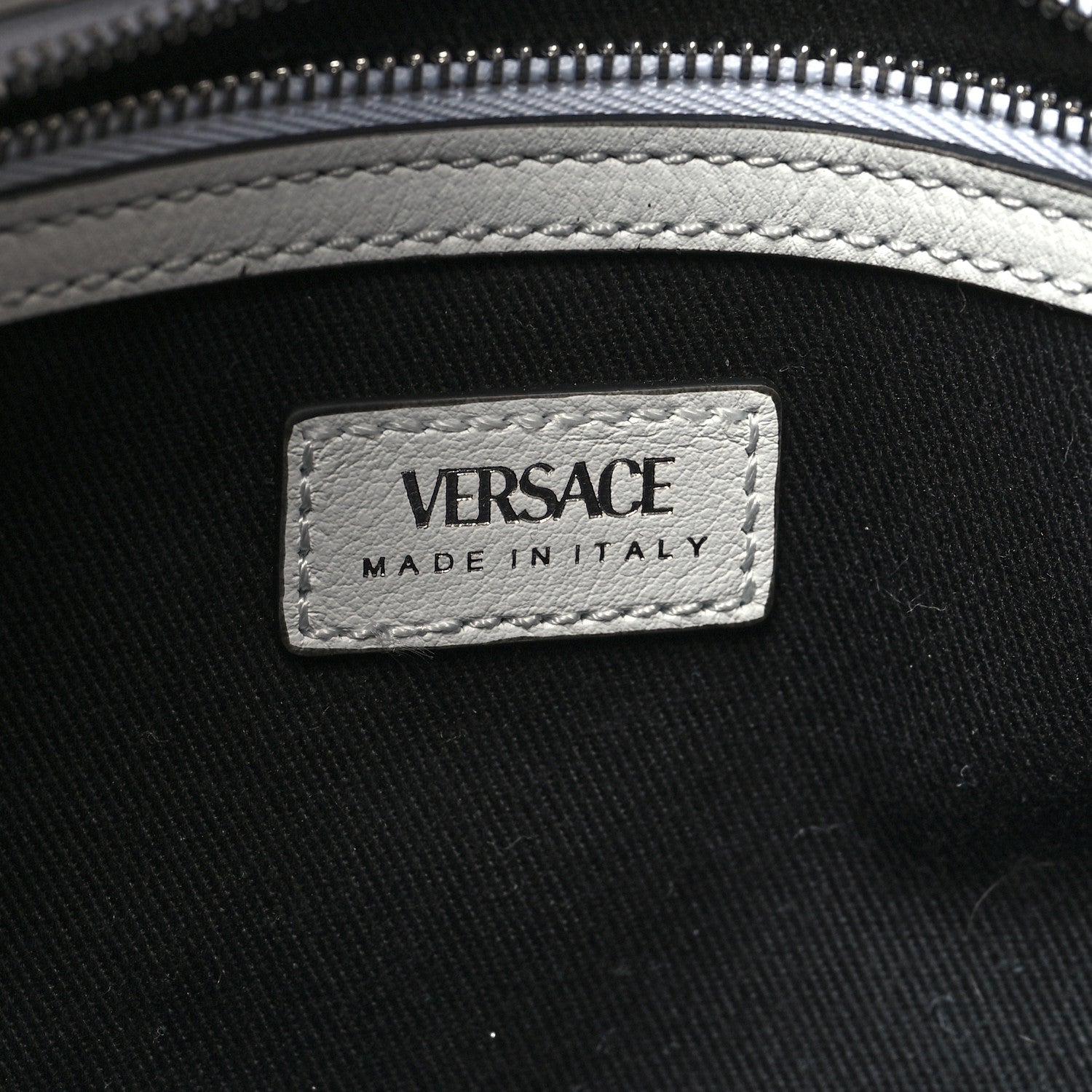 Versace Calfskin Large Repeat Zip Hobo White 6 of 9