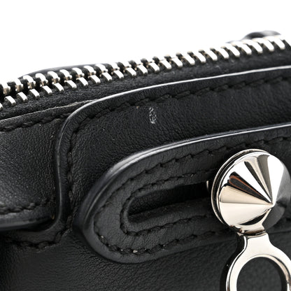 Fendi Vitello Dolce Crystal Heart Croc Tail Mini By The Way Boston Bag Black Rosso 11 of 11