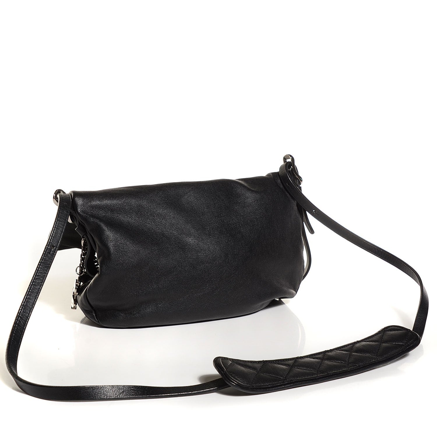 Jimmy Choo Soft Vachetta Small Biker Saddle Chain Satchel Black 3 of 9