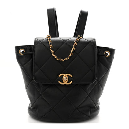 Chanel Lambskin Quilted Logo Mini Backpack Black 1 of 13