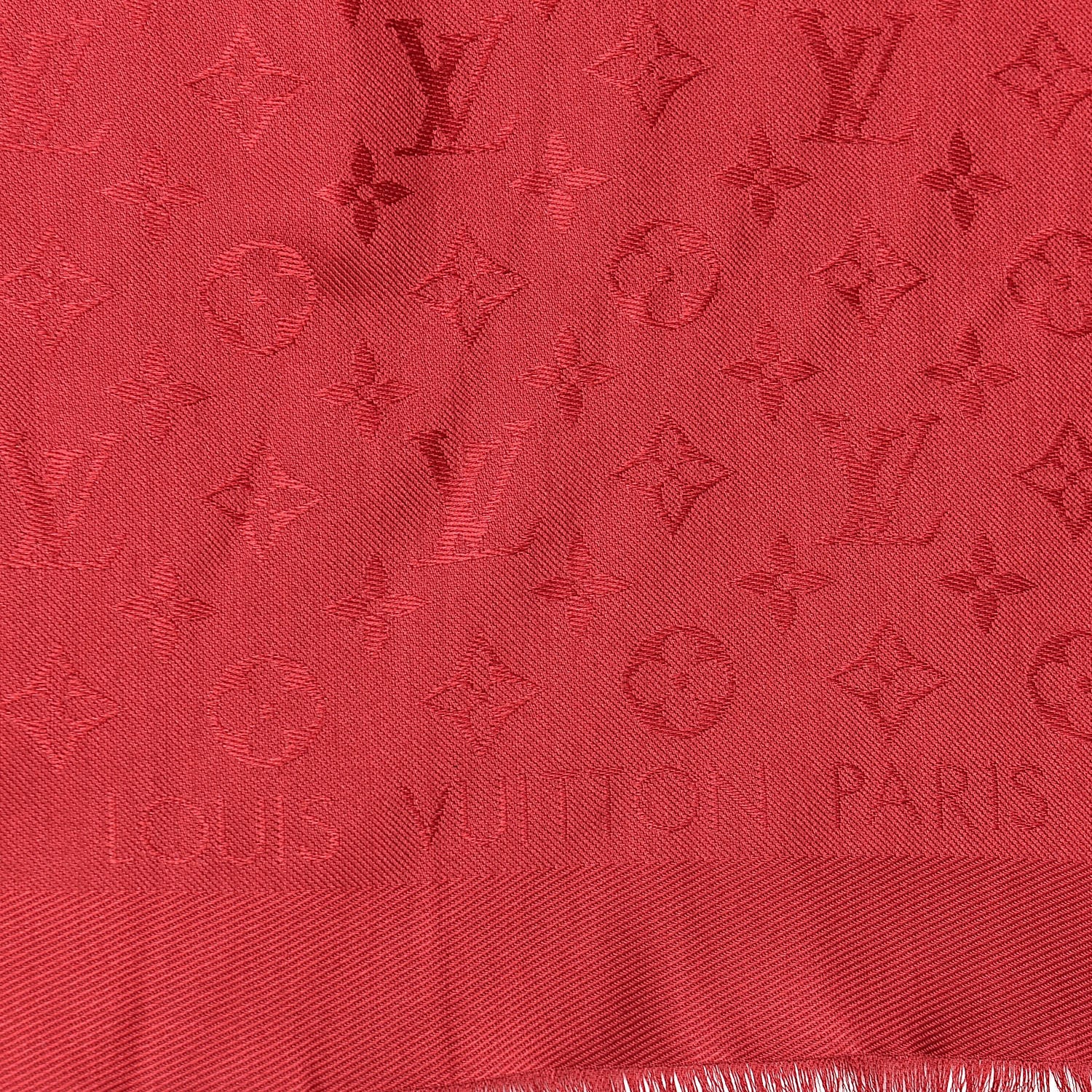 Louis Vuitton Silk Wool Monogram Shawl Pomme D'Amour 3 of 4