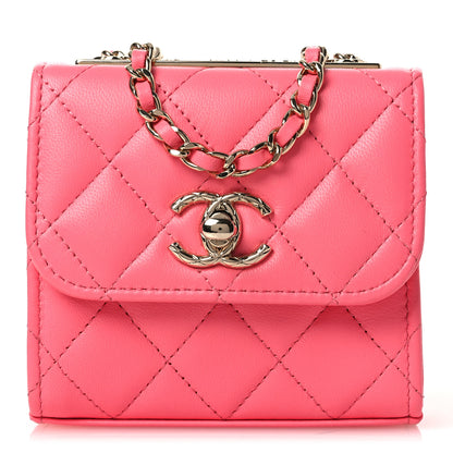Chanel Lambskin Quilted Mini Trendy CC Chain Wallet Pink 1 of 14