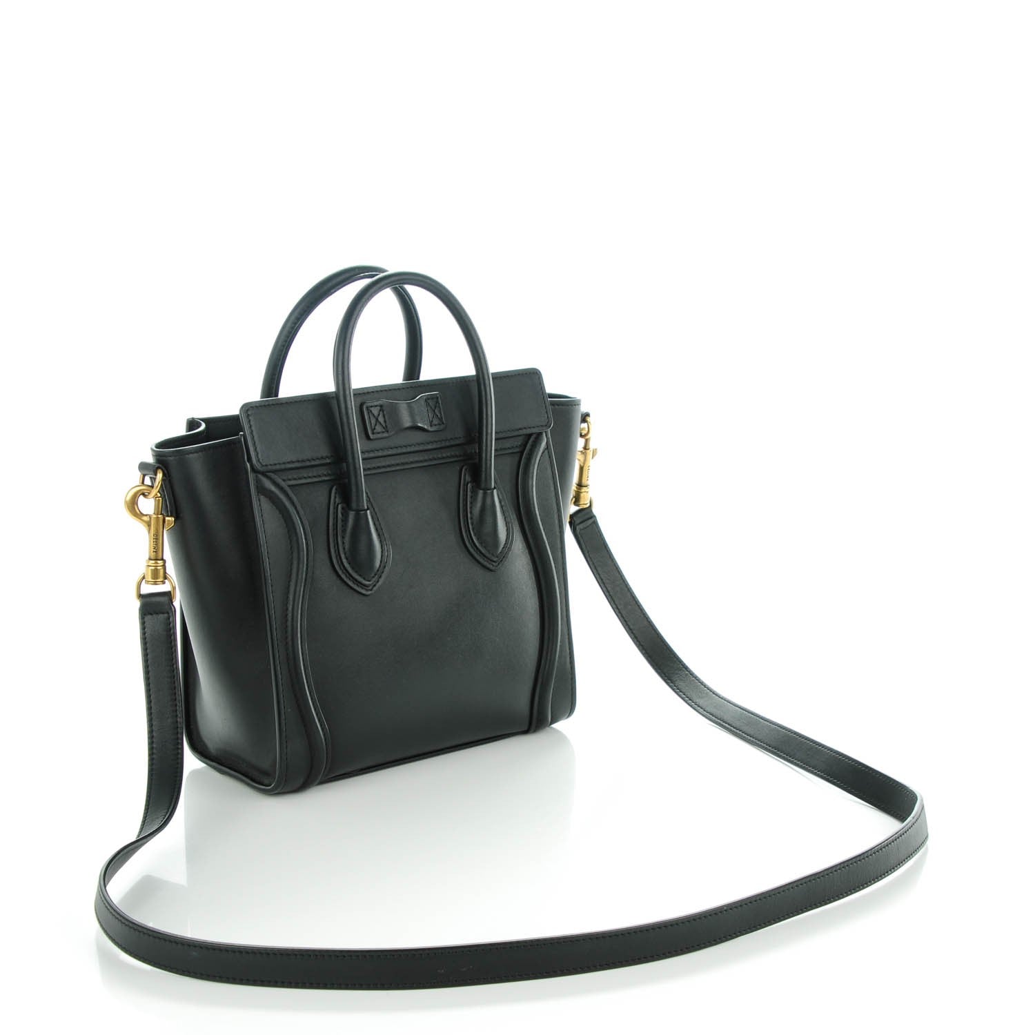 Celine Smooth Calfskin Nano Luggage Black 3 of 7