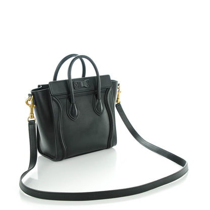 Celine Smooth Calfskin Nano Luggage Black 3 of 7