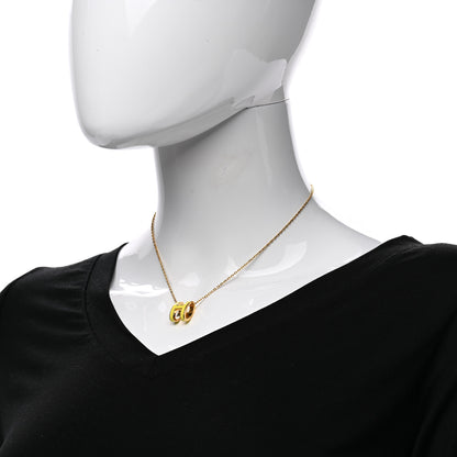 Hermes Lacquered Gold Pop H Pendant Necklace Mimosa 2 of 6