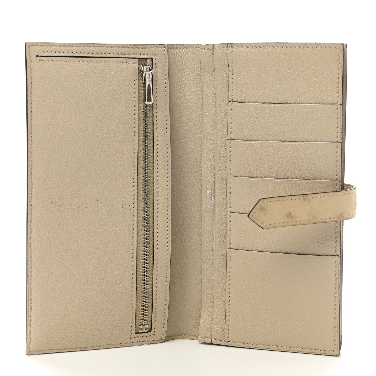 Hermes Ostrich Bearn Gusset Wallet Parchemin 5 of 10