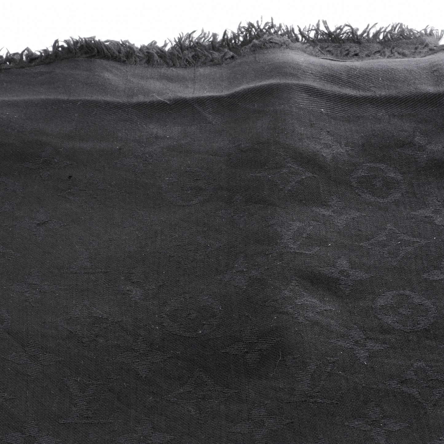 Monogram Wool Silk Shawl Black