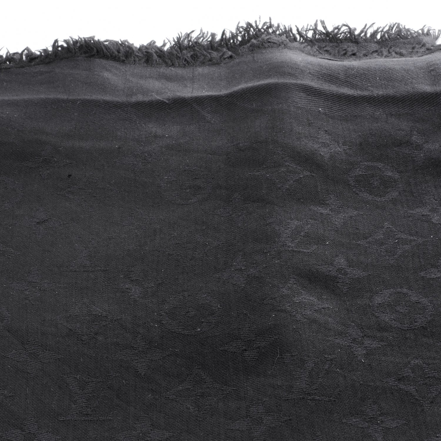 Louis Vuitton Monogram Wool Silk Shawl Black 5 of 6