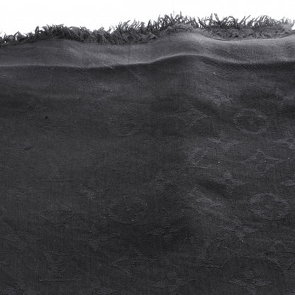 Louis Vuitton Monogram Wool Silk Shawl Black 5 of 6