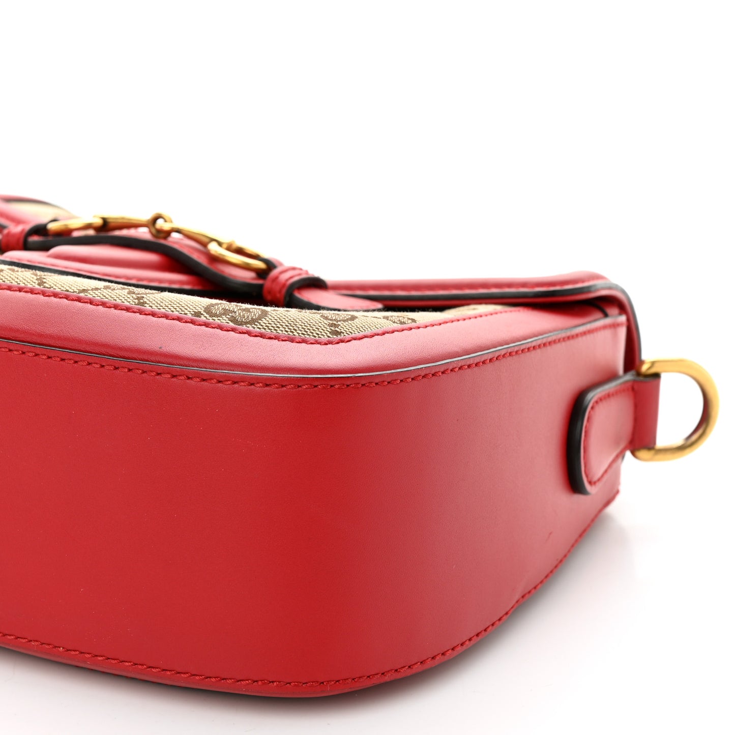 Monogram Ruinart Calfskin Medium Lady Web Shoulder Bag Beige Ebony Hibiscus Red