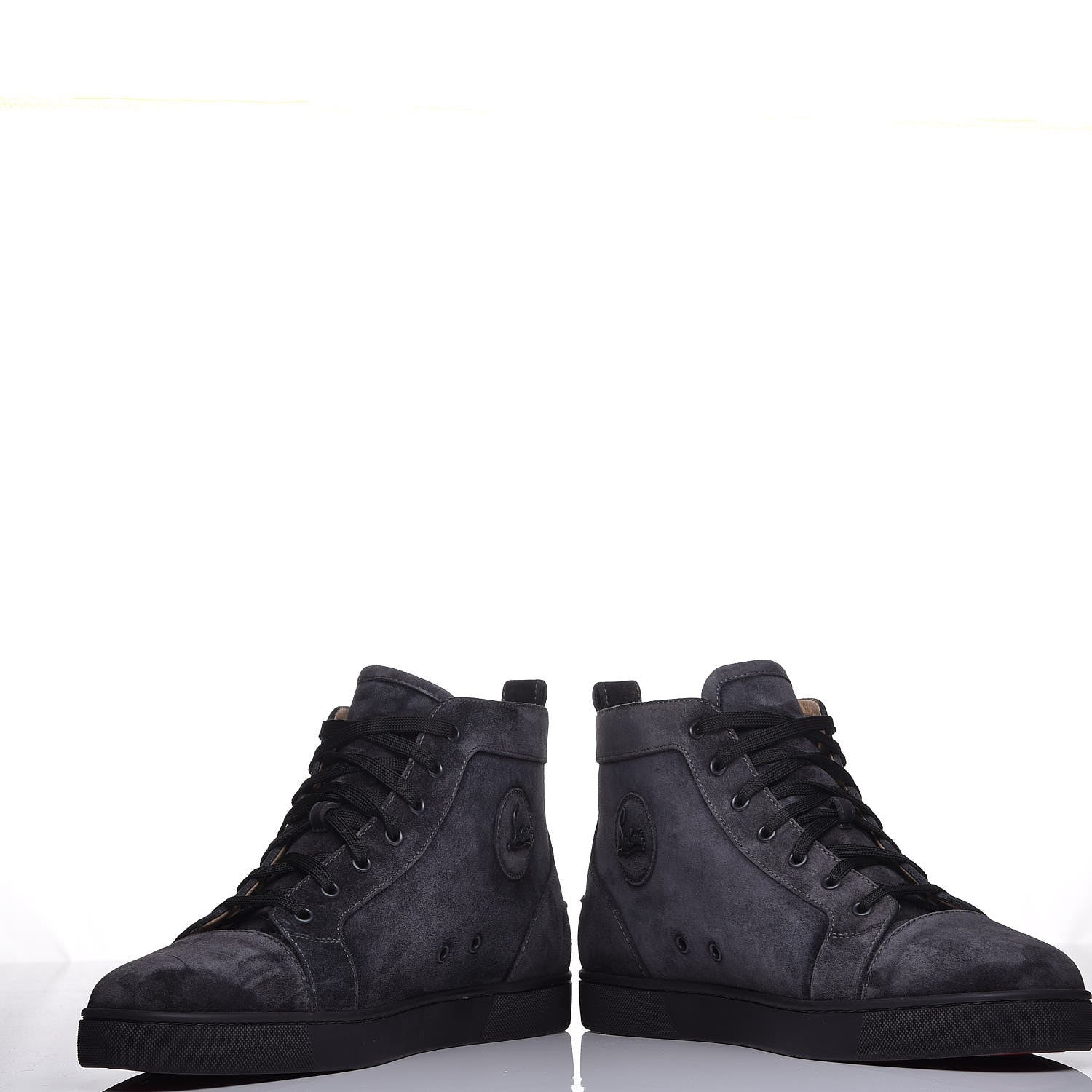 Christian Louboutin Mens Suede Louis Flat Sneakers 46 Grey 7 of 8
