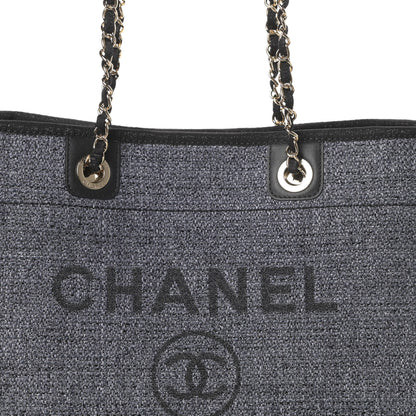 Chanel Woven Straw Raffia Small Deauville Tote Charcoal 8 of 10