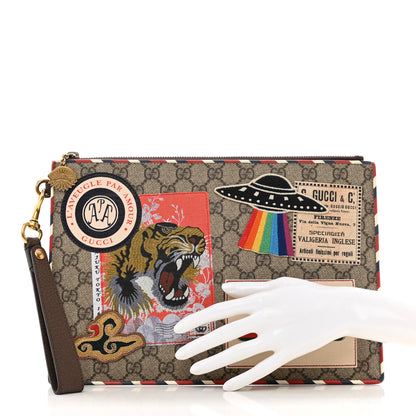 Gucci GG Supreme Monogram Courrier Documents Holder Beige New Acero 2 of 7