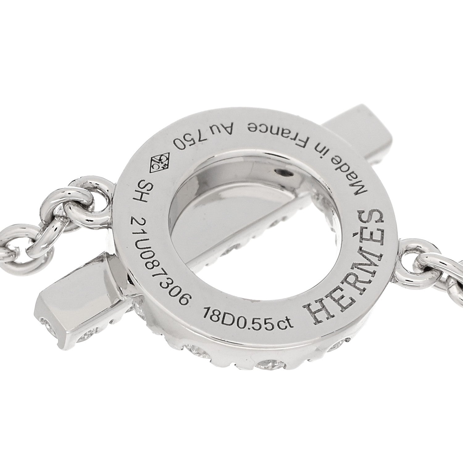 Hermes 18K White Gold Diamond Finesse Bracelet SH 3 of 4
