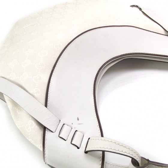 Monogram Half Moon Hobo White