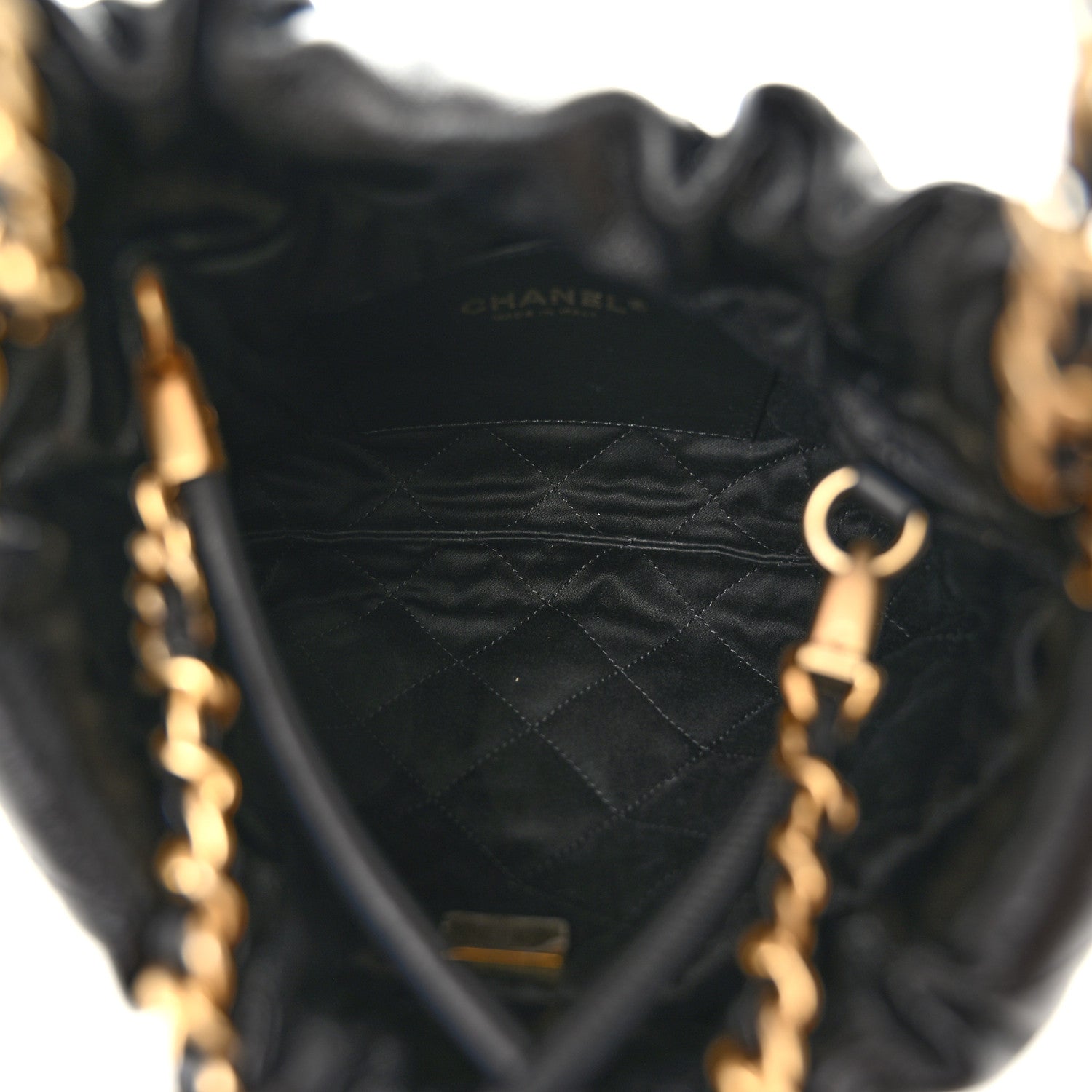 Chanel Shiny Crumpled Calfskin Quilted Pearl Mini Chanel 22 Black 5 of 11