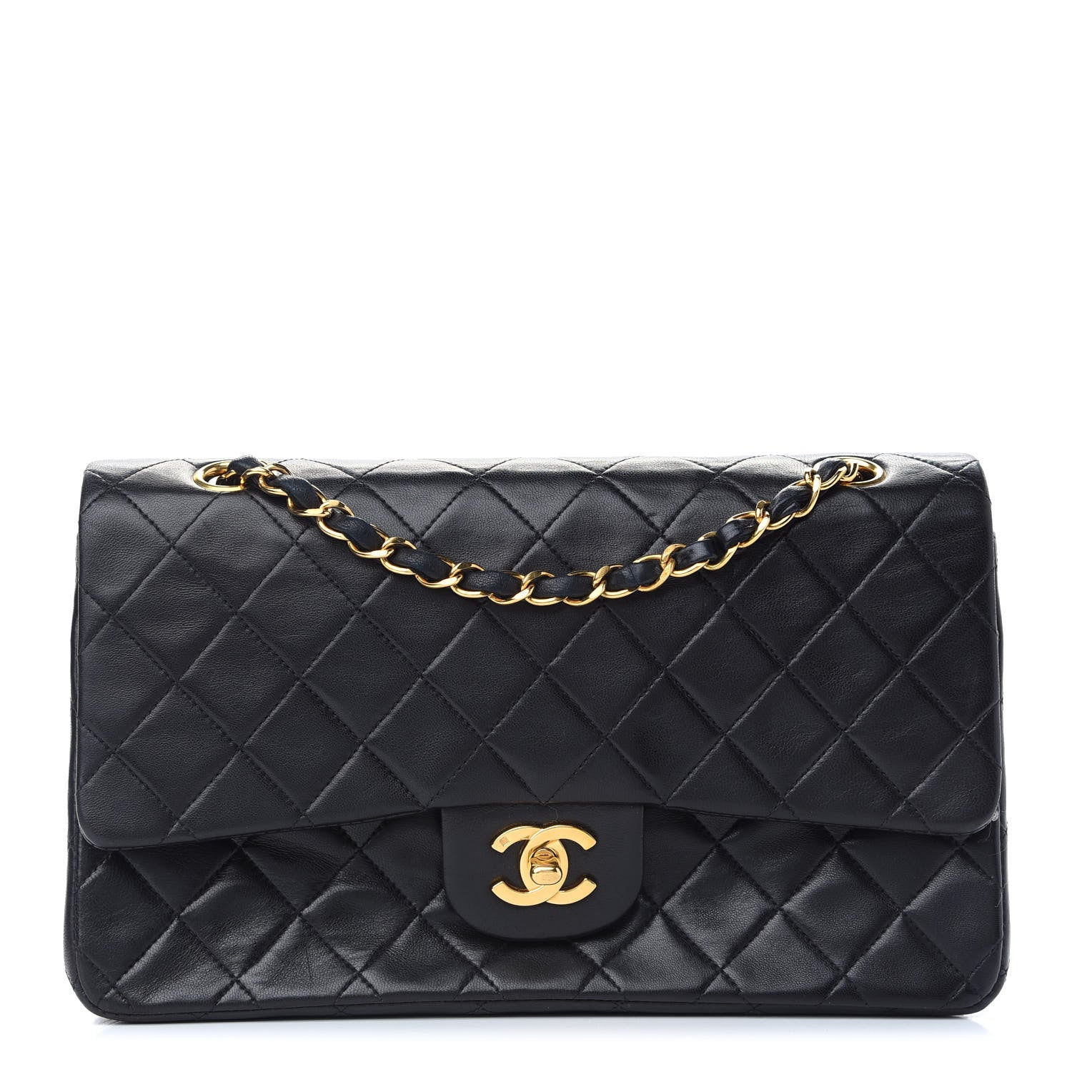 Chanel Lambskin Quilted Medium Double Flap Black 1 of 10