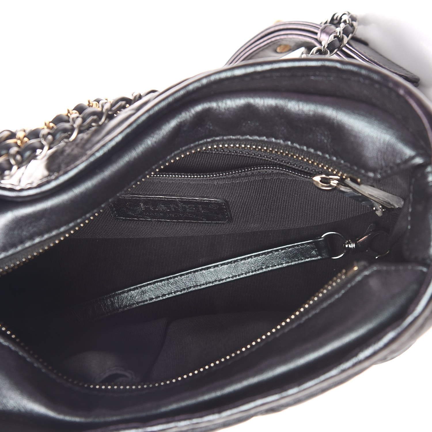 Chanel Iridescent Aged Calfskin Quilted Small Gabrielle Hobo Black 5 of 13