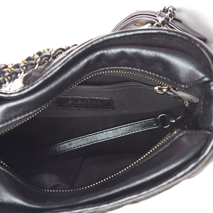 Chanel Iridescent Aged Calfskin Quilted Small Gabrielle Hobo Black 5 of 13