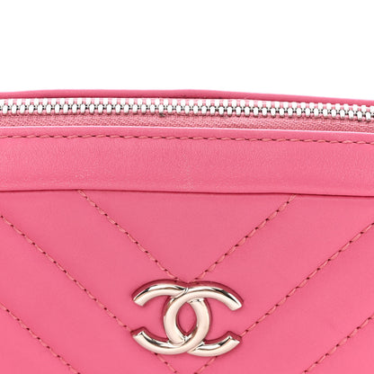 Chanel Lambskin Chevron Quilted Small Promenade Camera Case Pink 12 of 16