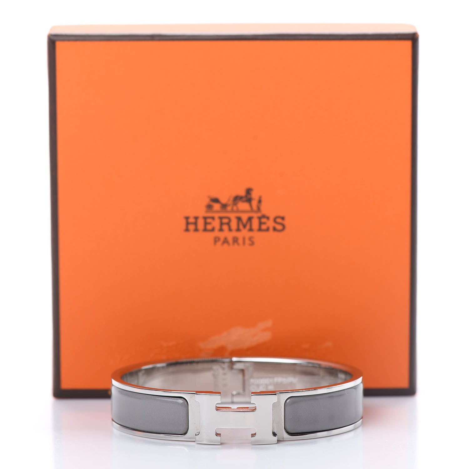 Hermes Enamel Narrow Clic Clac H Bracelet PM Gris Macadam 6 of 6