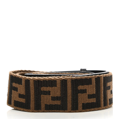 Fendi Ribbon Vitello Century FF 1974 Flat Studded Strap You Fango Marrone Ebano 2 of 6