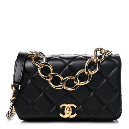 Chanel Lambskin Quilted Small Color Match Flap Black 1 of 10