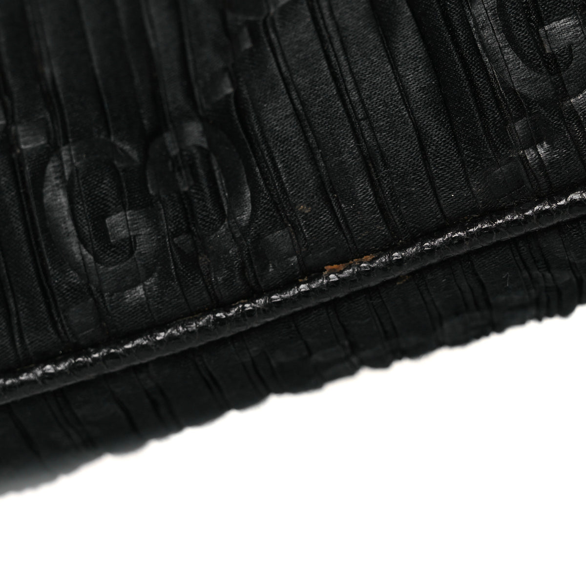 Satin Snakeskin Monogram Mini Horsebit Chain Clutch Black