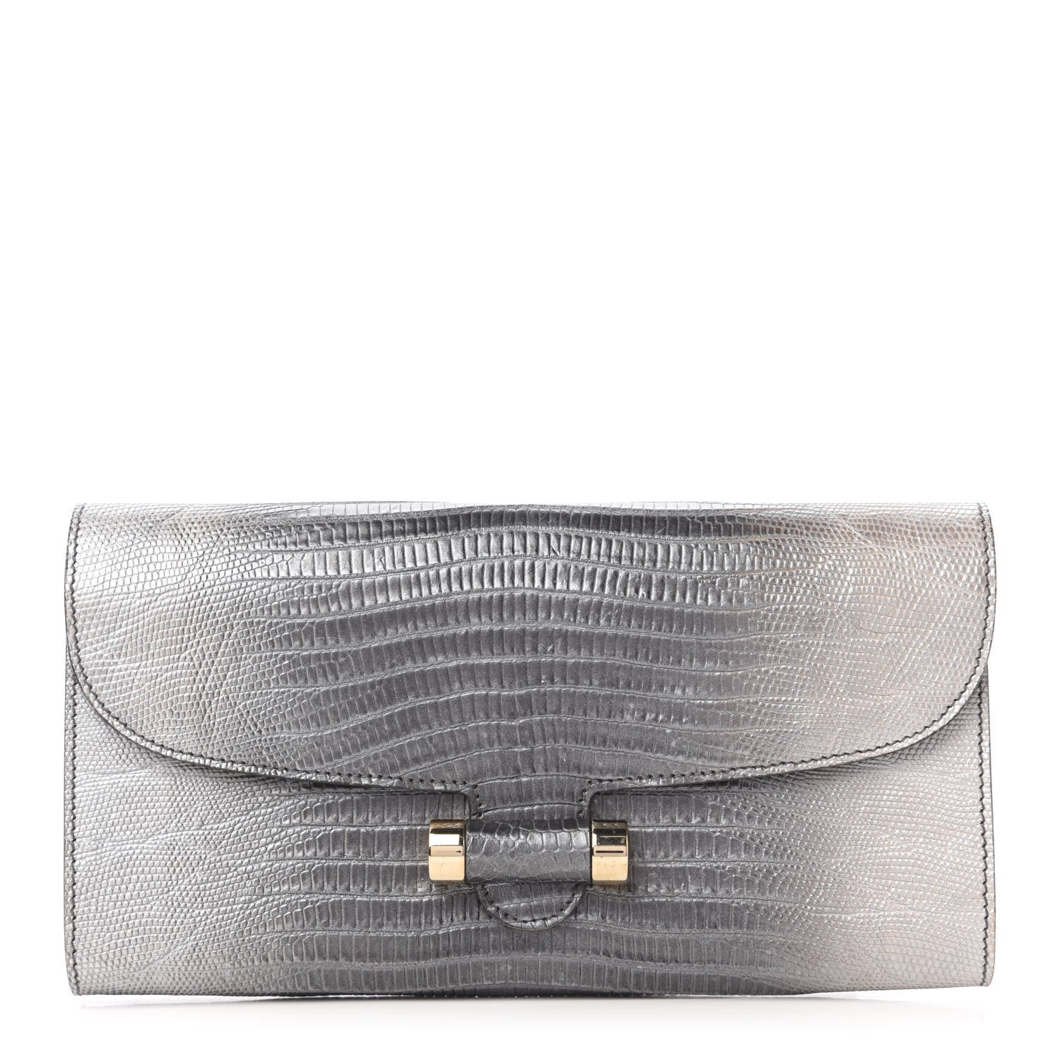 Saint Laurent Ombre Lizard Muse Clutch Silver 1 of 10