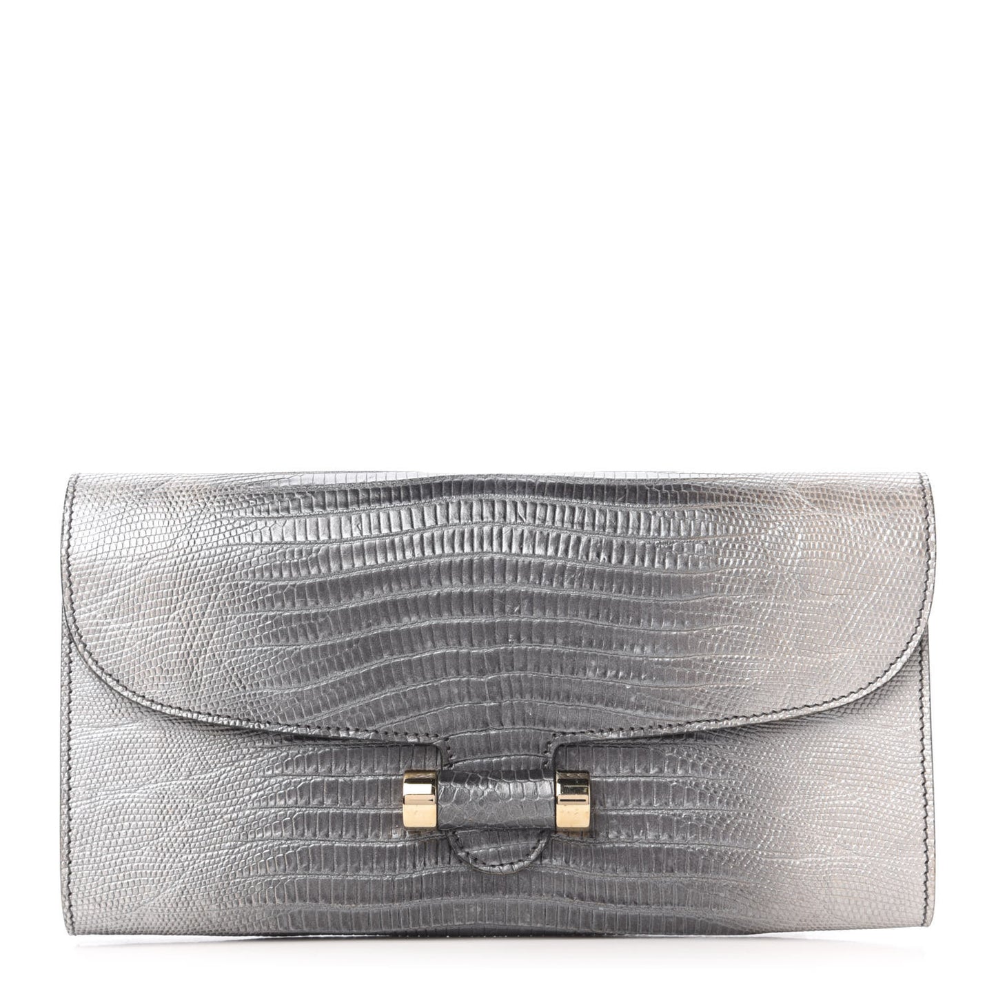Ombre Lizard Muse Clutch Silver