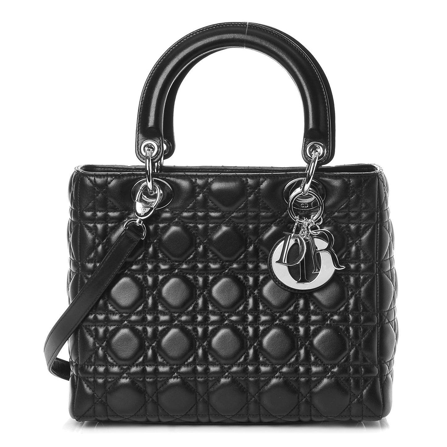 Lambskin Cannage Medium Lady Dior Black