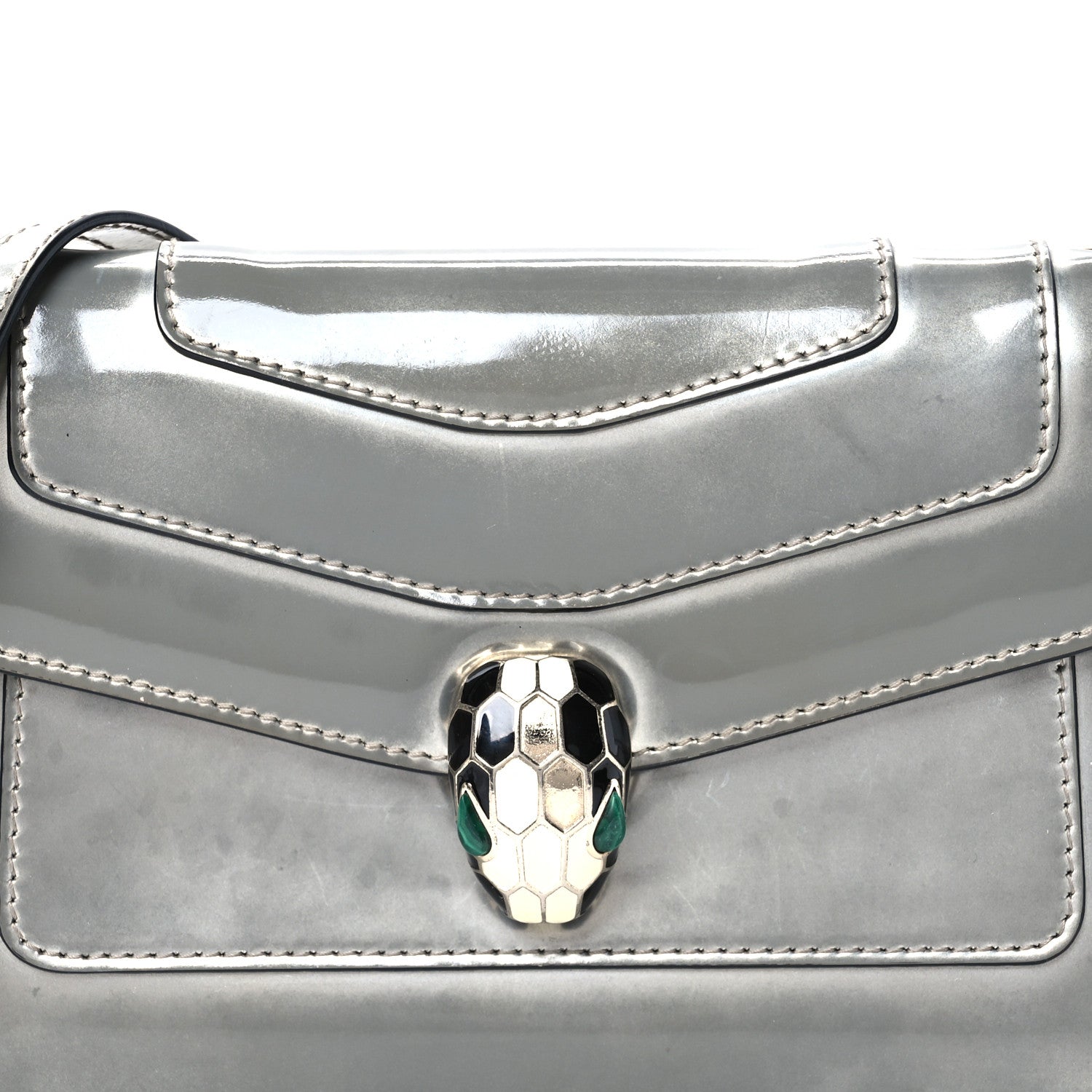 Bulgari Metallic Serpenti Forever Small Shoulder Bag Silver 9 of 11