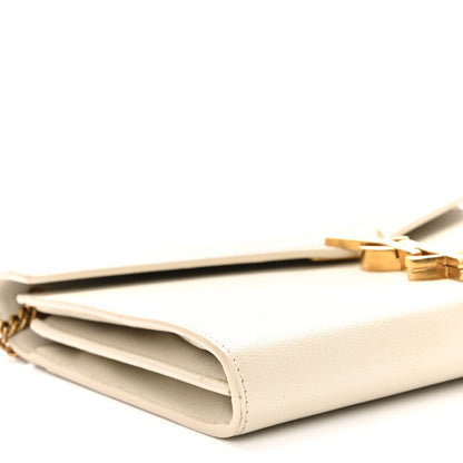 Saint Laurent Grain De Poudre Monogram Cassandra Chain Wallet Crema Soft Rouge Legion 7 of 9