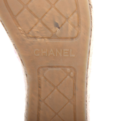 Chanel Tweed Patent CC Espadrilles 37 Pink Black 9 of 11