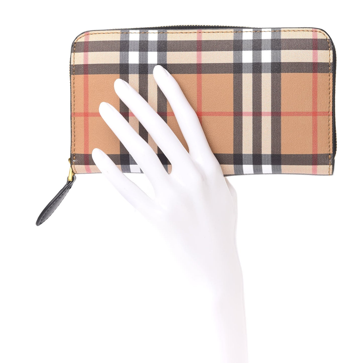 Vintage Check Elmore Zip Around Wallet Black