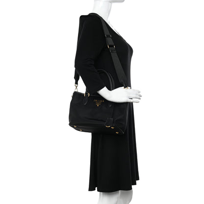 Prada Tessuto Nylon Soft Calf Small Tote Black 2 of 9