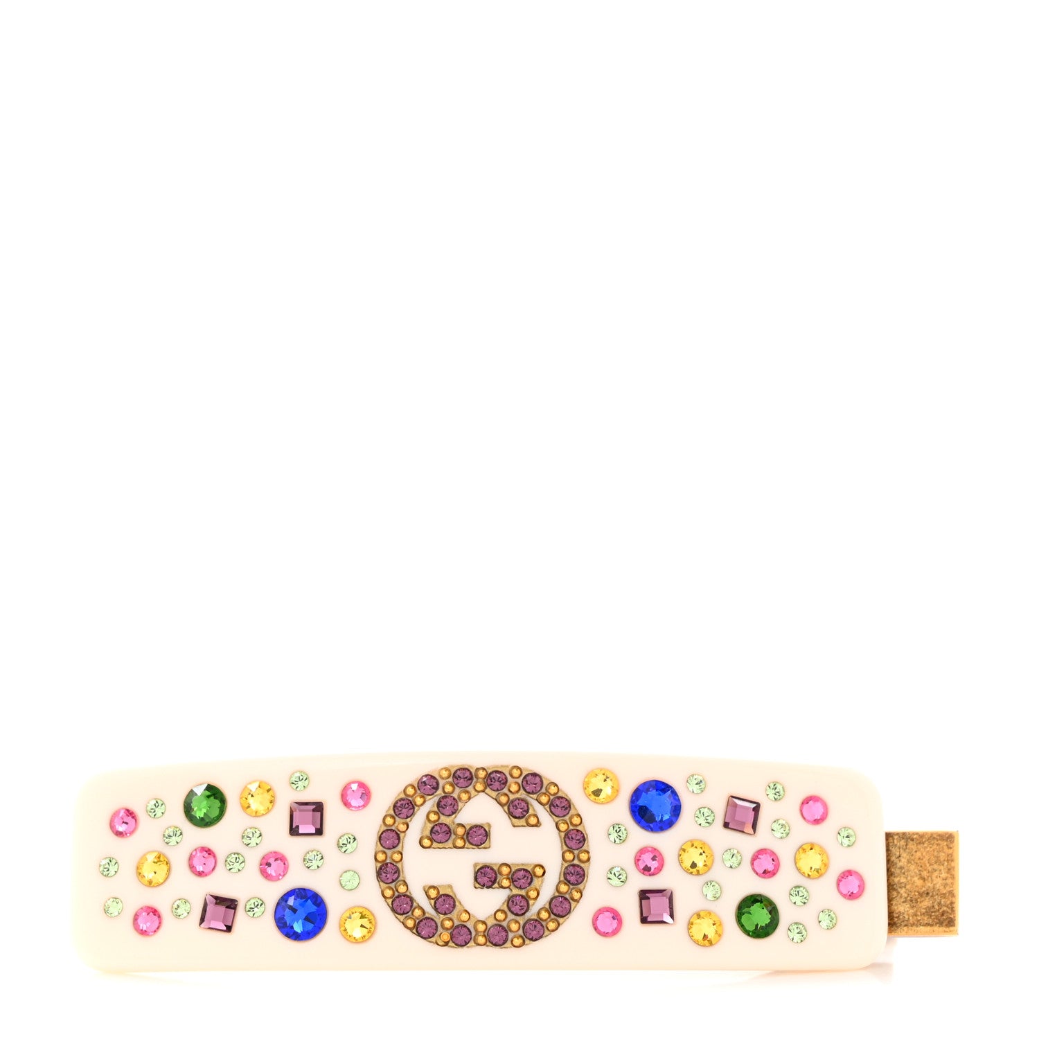 Gucci Resin Crystal Embellished GG Hair Clip Multicolor 1 of 4