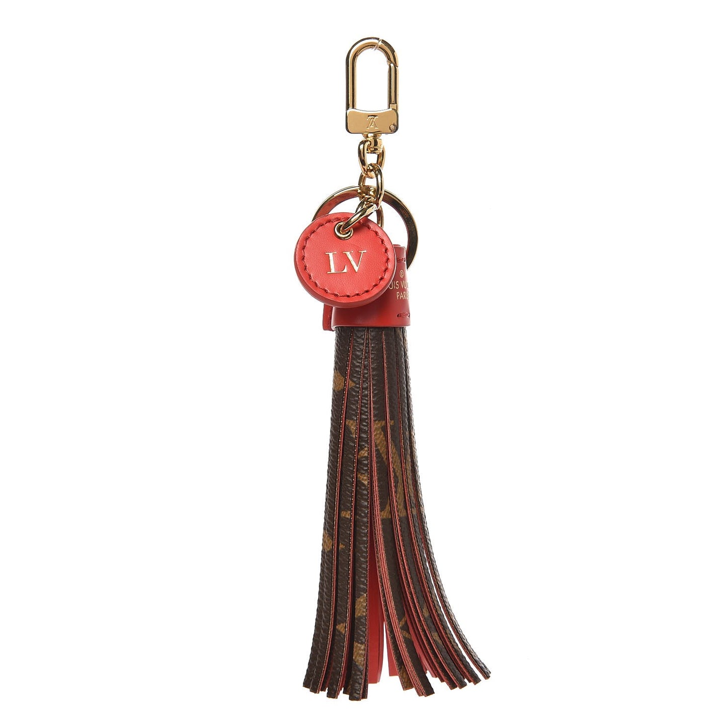 Monogram Tassel Bag Charm Red