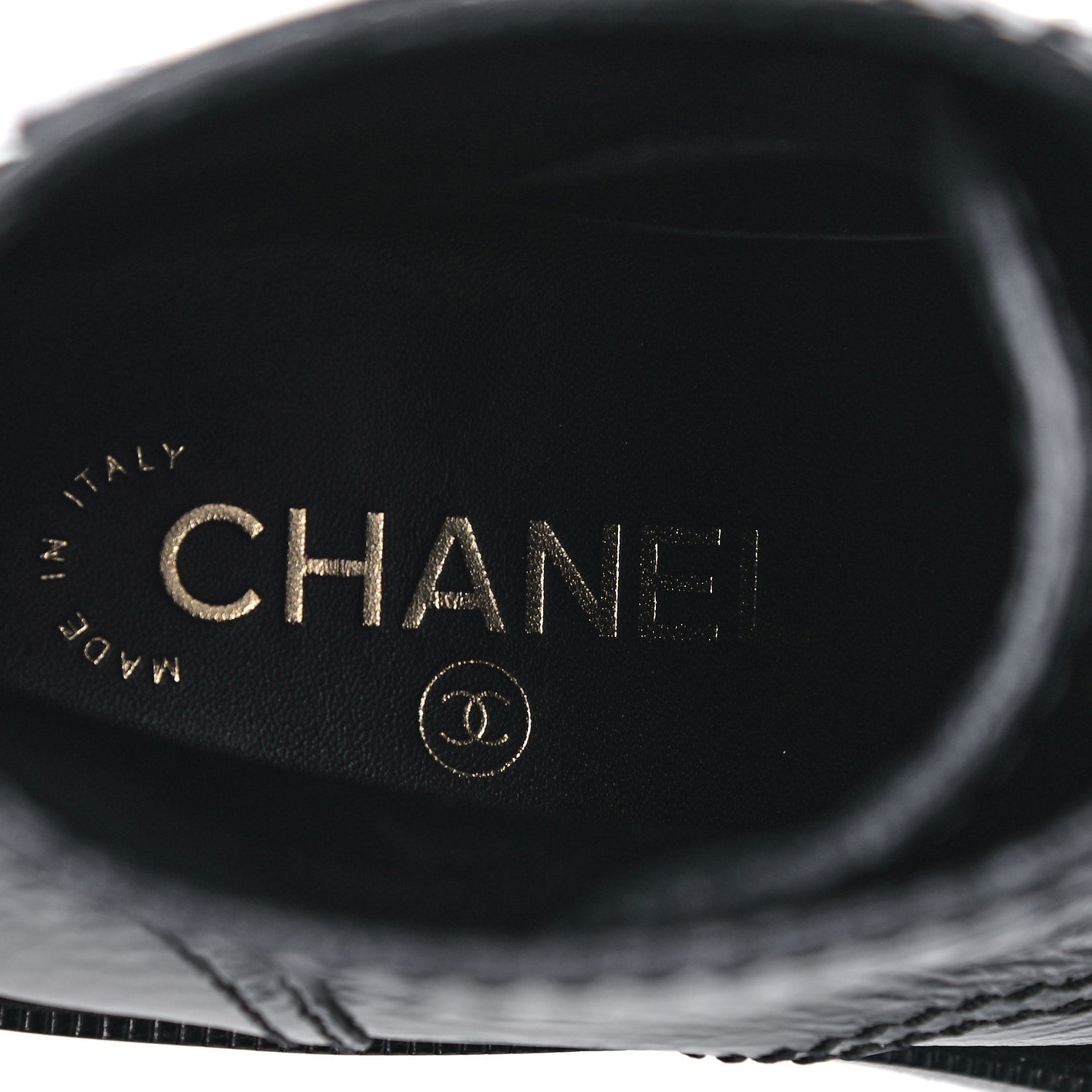 Chanel Calfskin Velvet Pearl Combat Short Boots 39 Black 7 of 9
