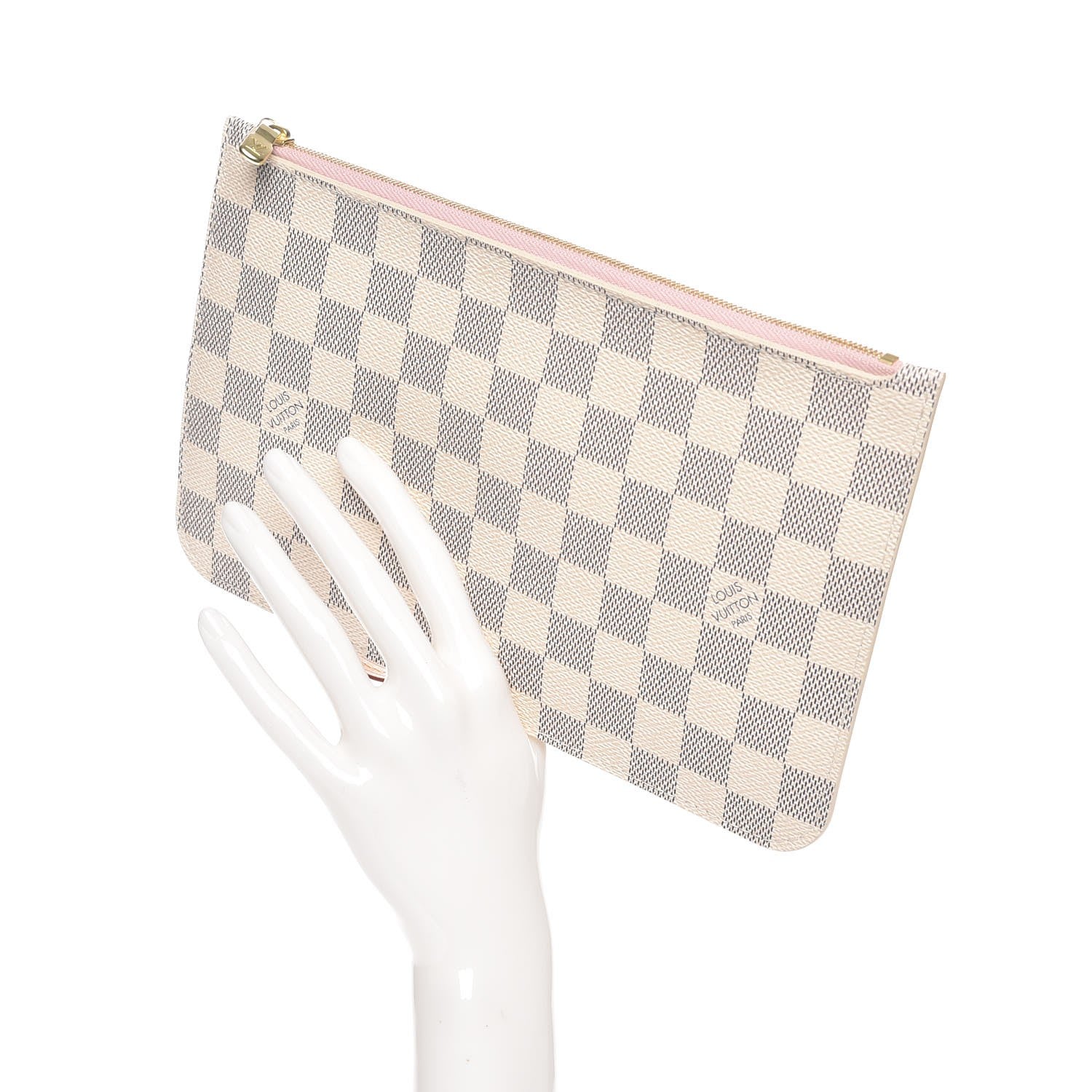 Louis Vuitton Damier Azur Neverfull MM GM Pochette Rose Ballerine 2 of 8
