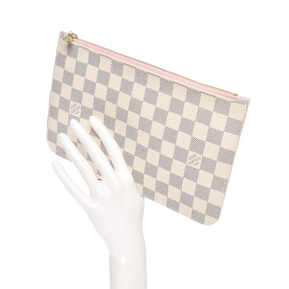 Louis Vuitton Damier Azur Neverfull MM GM Pochette Rose Ballerine 2 of 8